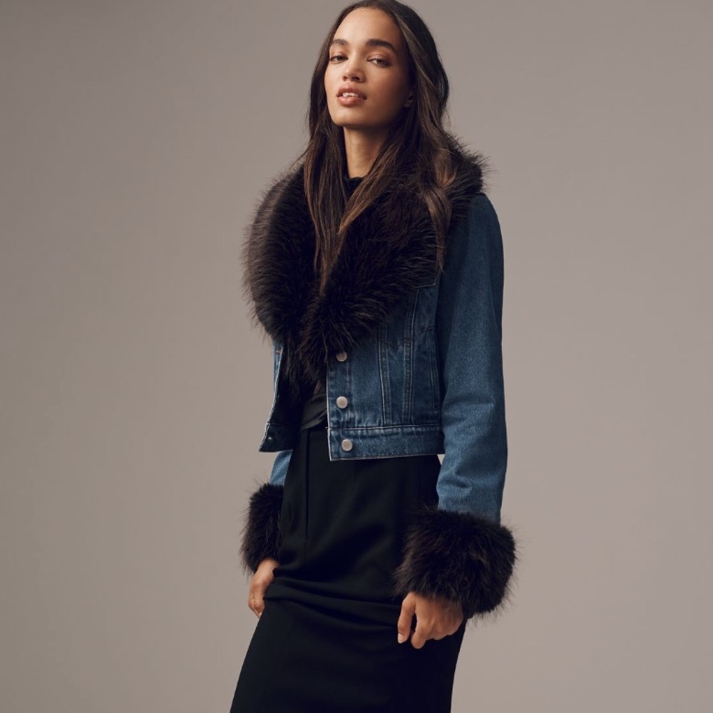 NWT Stunning Avec Les Filles Faux-Fur Trim Jacket - Picture 4 of 6